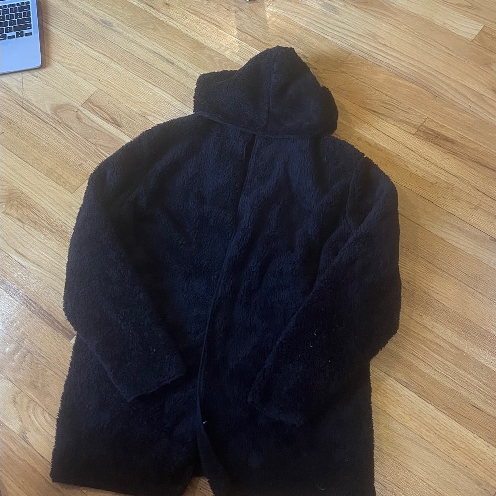 Hippie Love Cozy Black Fleece Hoodie Size S/M